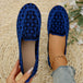 Round Toe Flat Shoes Fashion Casual Hollow Breathable Knitted Shoes Loafers For Women women shoes Zimivas