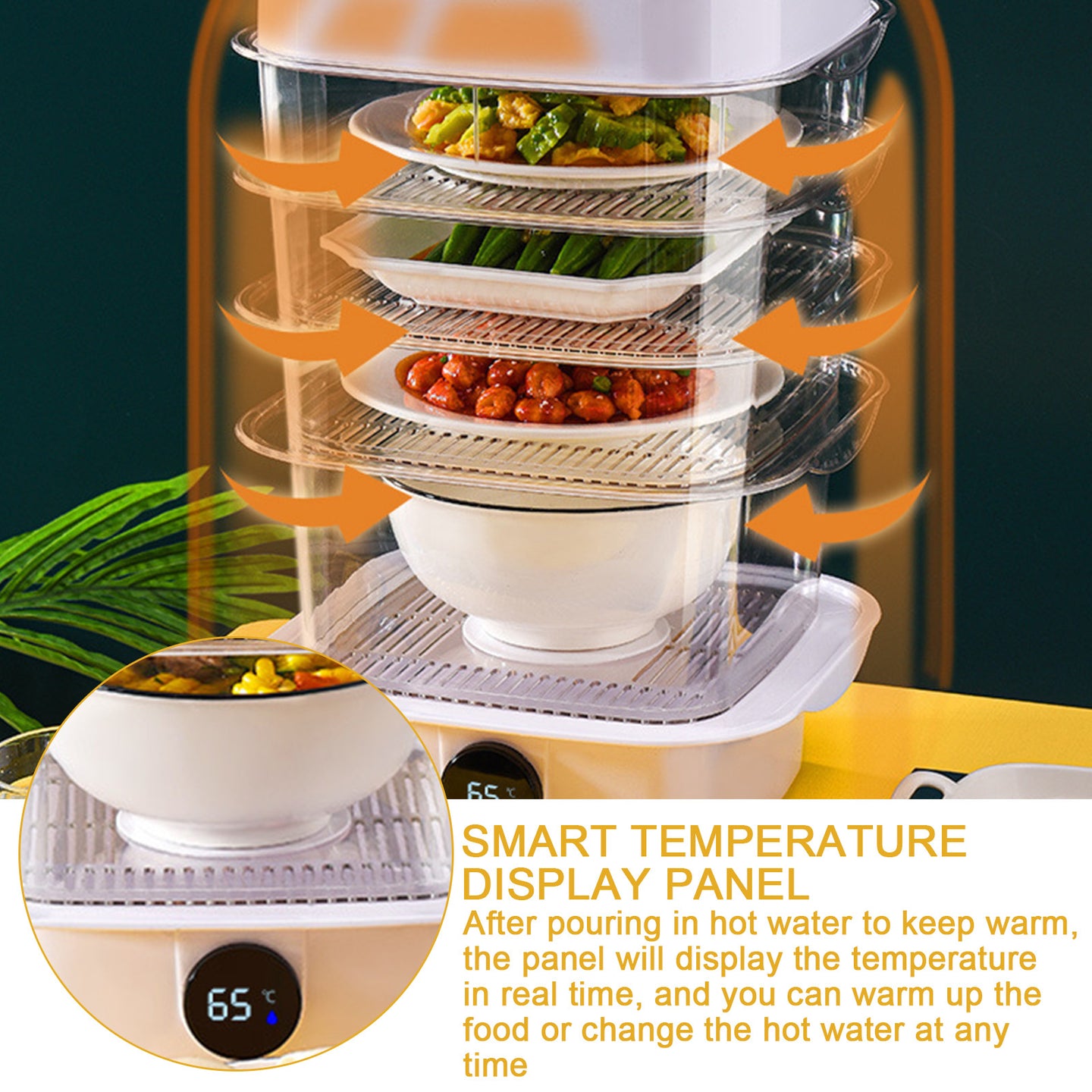 Multi-layer Dish Cover Heat Preservation Kitchen Cover Dining Table Leftover Storage Box Transparent Stack Cooking Hood Steamer Kitchen Storage Zimivas