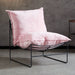 Single Person Minimalist Luxury Iron Sofa Chair Leisure Pink flannelette 0 Zimivas