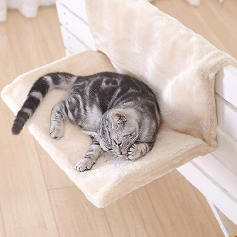 Iron Frame Cat Bed Cat Hammock Radiator Bed Beige 0 null