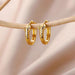 18K Gold Light Luxury All-match Simple Earrings 10 Style Jewelry Zimivas