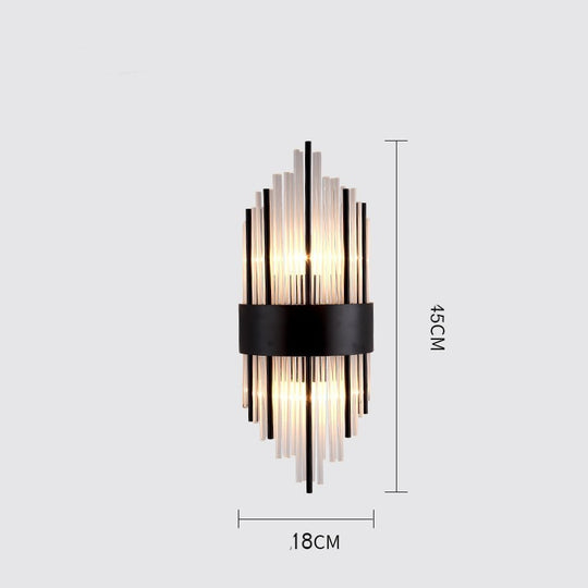 Light Luxury Living Room Modern Minimalist TV Background Wall Lamp T30 small black Warm light 0 null