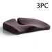 Pressure Relief Seat Cushion And Back Relief Lumbar Pillow Breathable Ass Cushion Non-Slip Wear-Resistant Office Chair Pads Brown 3PCS 0 null