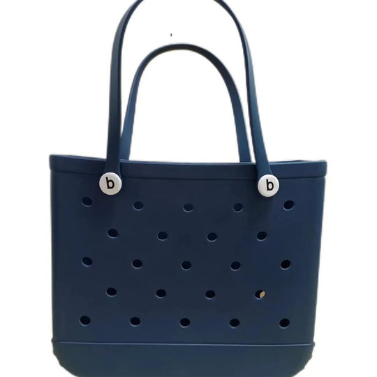 Dongdong Beach Storage Bag Handbag Printed EVA Outdoor Basket Pet Bag navy blue Medium size (38 * 32 * 13) eprolo