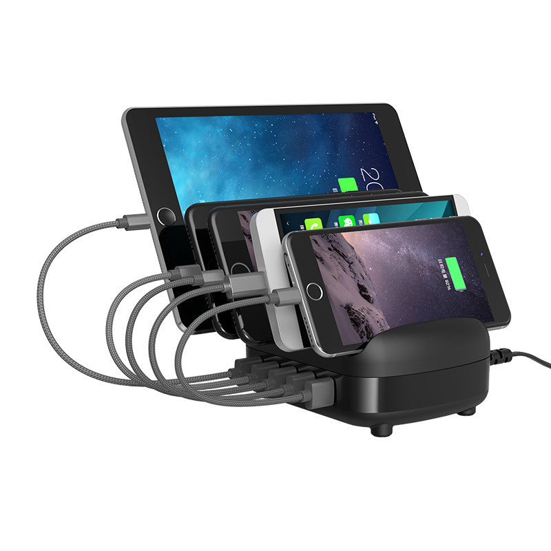 Usb charger mobile phone tablet charging station Black 0 Zimivas