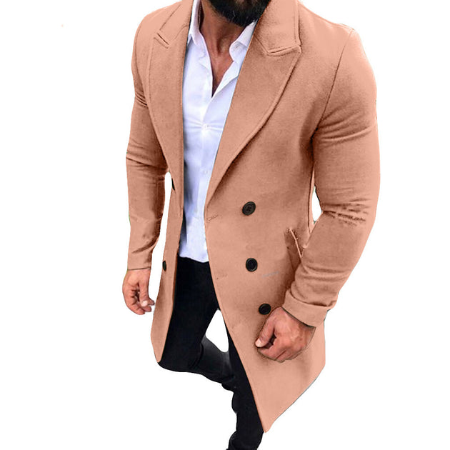 Hot-selling men's woolen coat Leather Pink Men Clothing Zimivas