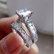 New Style Charm Couple Rings His Her Silver Color Princess Cut CZ Anniversary Promise Wedding Engagement Ring Sets 0 null