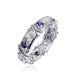 Europe and the United States zircon two color x ring ladies cross color burst models selling hot stone engagement jewelry Purple 0 null