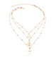 Layer Beads Chain Long Choker Necklace Women Sexy Fashion Gold Silver Color Round Cross Necklaces & Pendants Bijoux Gold 0 null