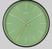 minimalist silent wall clock Green scale metal black frame 0 null