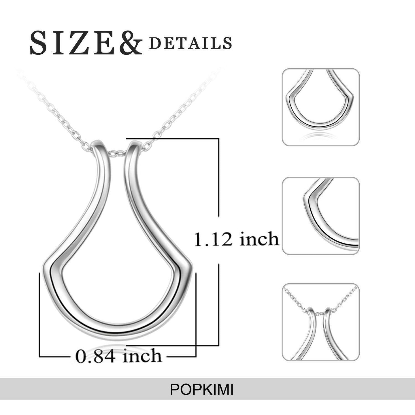 Sterling Silver Ring Holder Necklace Pendant Jewelry for Women 5 null