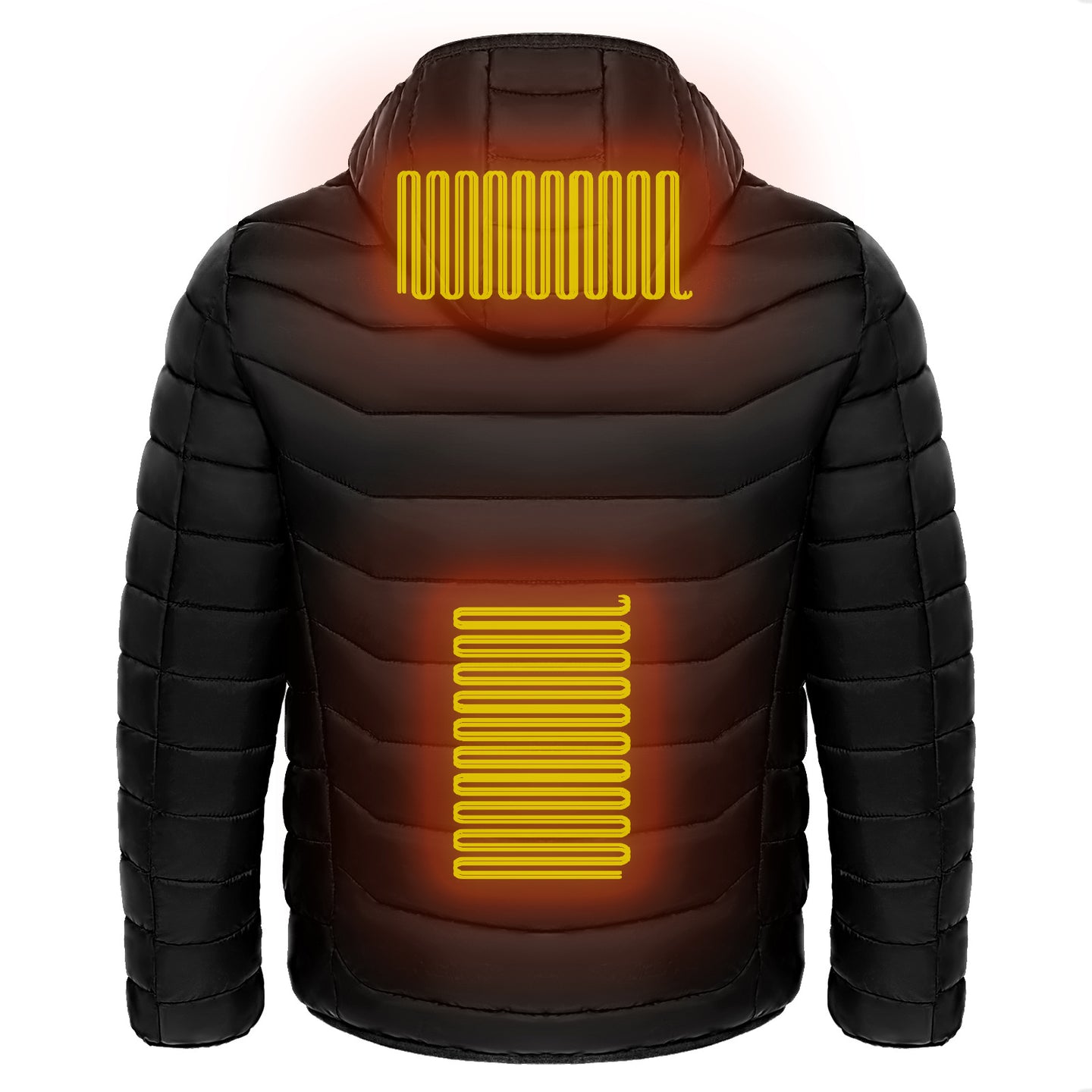 Men Heated Puffer Jacket Electric Heating Coat Insulated Hood Windbreaker 9Heat Zones Men Clothing Zimivas