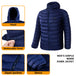 Men Heated Puffer Jacket Electric Heating Coat Insulated Hood Windbreaker 9Heat Zones Men Clothing Zimivas