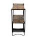 TREXM Rustic Industrial Design Demilune Shape Textured Metal Distressed Wood Console Table (Distressed Brown) eprolo