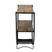 TREXM Rustic Industrial Design Demilune Shape Textured Metal Distressed Wood Console Table (Distressed Brown) eprolo