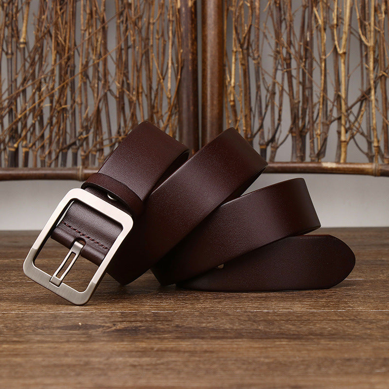 Minimalist Light Luxury Business Belt Pin Buckle Fashion Casual All-matching Brown 0 null