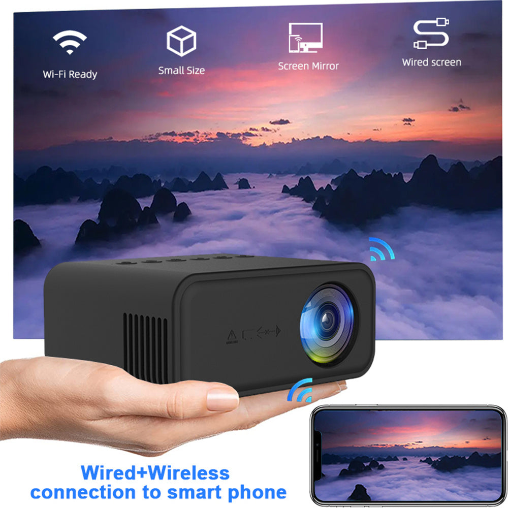 YT500 Home Mini Projector Mini Children's Home Portable Private Cinema HD LED Wired Wireless Phone Projection 4 Zimivas