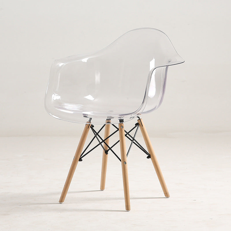 Simple Transparent Plastic Chair Meal Simple And Creative White handrail 0 null