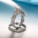 New European and American princess ring diamond set ring tree leaf engagement ring 0 null