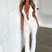 Women's Lace Lash Rope Lace Up Slim Fit Halter Jumpsuit 0 null