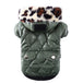 Cross-border pet supplies pet clothes dog clothes autumn and winter fur collar coat pet dog clothing Green 0 null