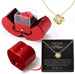 Fashion Jewelry Box Red Apple Christmas Gift Necklace Eternal Rose For Girl Mother's Day Valentine's Day Gifts With Artificial Flower Rose Flower Jewelry Box Necklace WISDOM TRYMA Box English necklace Zimivas