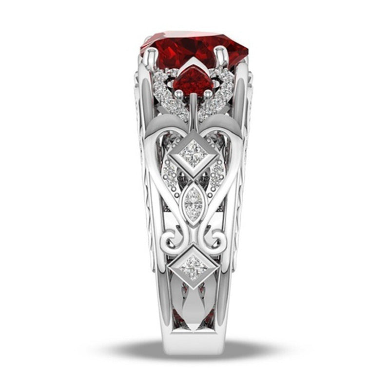 Princess Ring Heart-shaped Ruby Engagement Ring 0 null