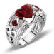 Princess Ring Heart-shaped Ruby Engagement Ring Red 0 null