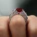 Princess Ring Heart-shaped Ruby Engagement Ring 0 null