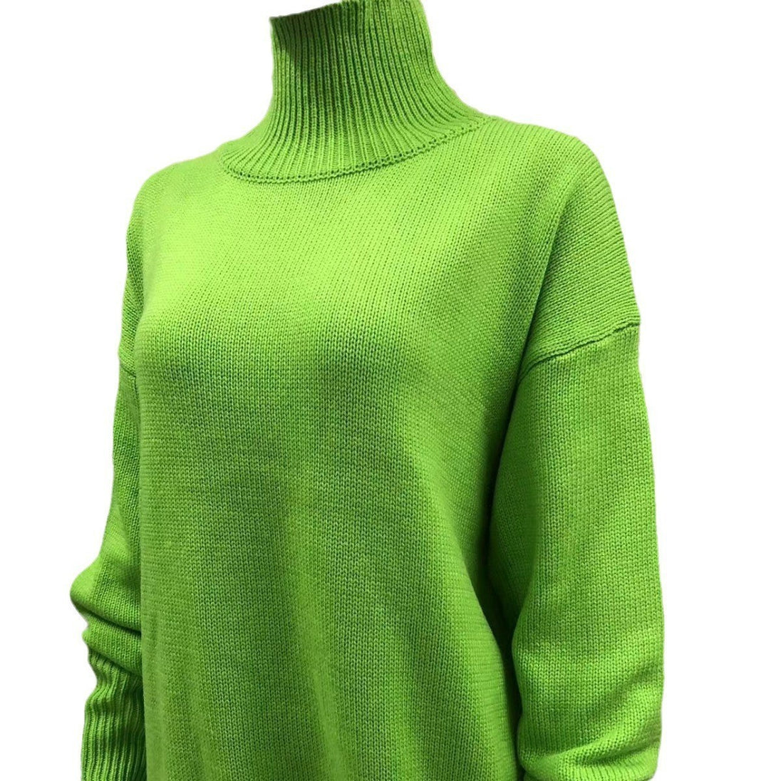 Women's Long-sleeved Pullover Solid Color Sweater Emerald Green 0 null