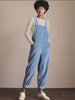 Corduroy Bib Overalls With Buttons And Pockets Fashion Casual Jumpsuit Loose Straight Pnats For Women Sky Blue 0 null