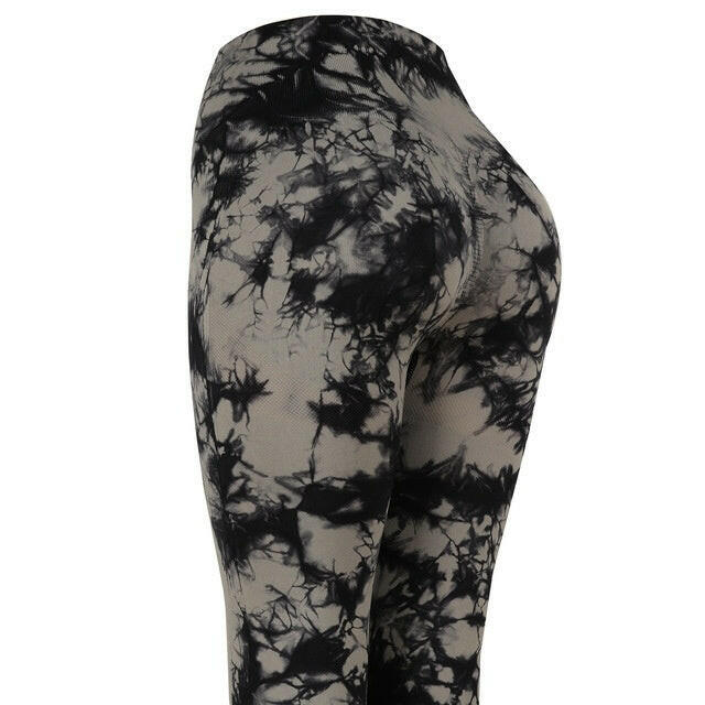 Seamless Bubble Butt Sport Women Fitness Workout Legging Tie dye grey Bathroom Storage Zimivas