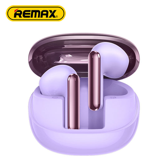 REMAX CozyBuds W13 ENC Wireless Earbuds Noise Canceling Bluetooth Earphone Dual-Mic For Call And Music Purple phone & Accessories Zimivas