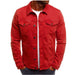 Casual Men Jacket Denim Button Shirt Rose red 0 null