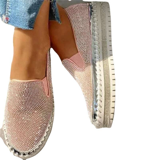 Wearing thick soled lazy casual rhinestones, Korean version versatile student shoe trend eprolo