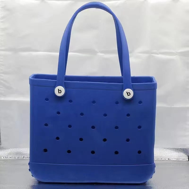 Dongdong Beach Storage Bag Handbag Printed EVA Outdoor Basket Pet Bag Treasure Blue Medium size (38 * 32 * 13) eprolo