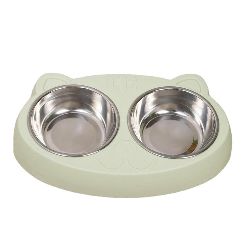 Dog Bowls Double Dog Water And Food Bowls Stainless Steel Bowls With Non-Slip Resin Station, Pet Feeder Bowls For Puppy Medium Dogs Cats Green 5 null