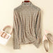 Long Sleeve Eyelash Hollow Top Mesh Inner Layer Outer Wear Khaki 0 Zimivas