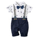 Baby Boy Gentleman Clothes Printed Triangle Romper 0 null