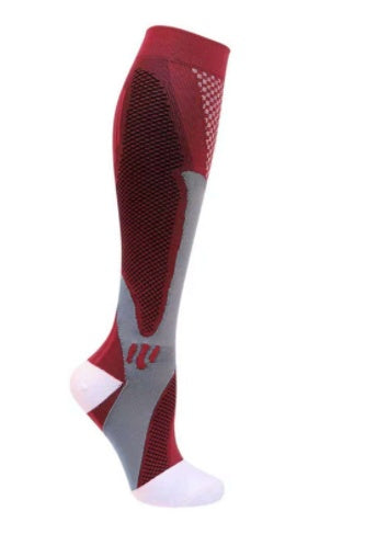 New Stretch Sports Pressure Men's And Women's Riding Soccer Socks Red 0 null