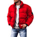 Coat Stand-up Collar Downcotton-padded Jacket Thickened Men's Cotton Jacket Wine Red men clothing Zimivas