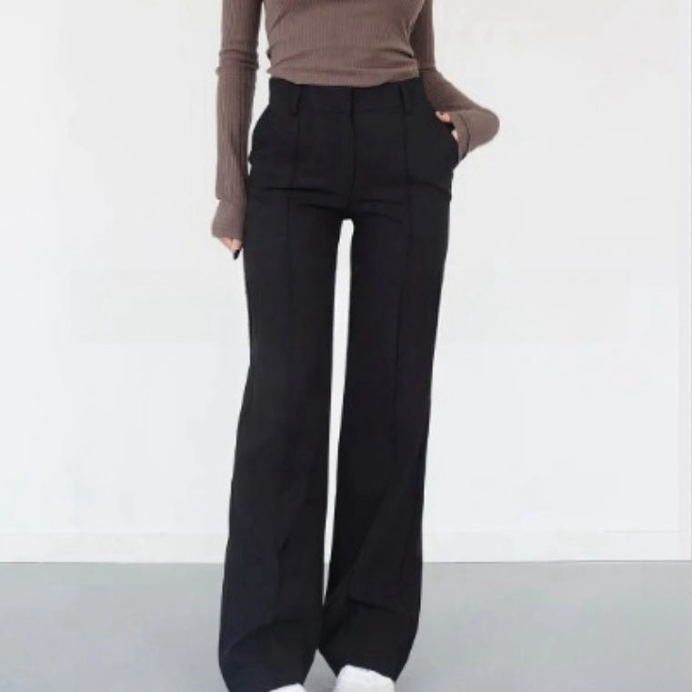 Women's Casual Design Stitching Straight Slim-fit Pants 0 null