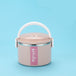 Stainless Steel Lunch Box Pink 1 layers Dinning plate Zimivas