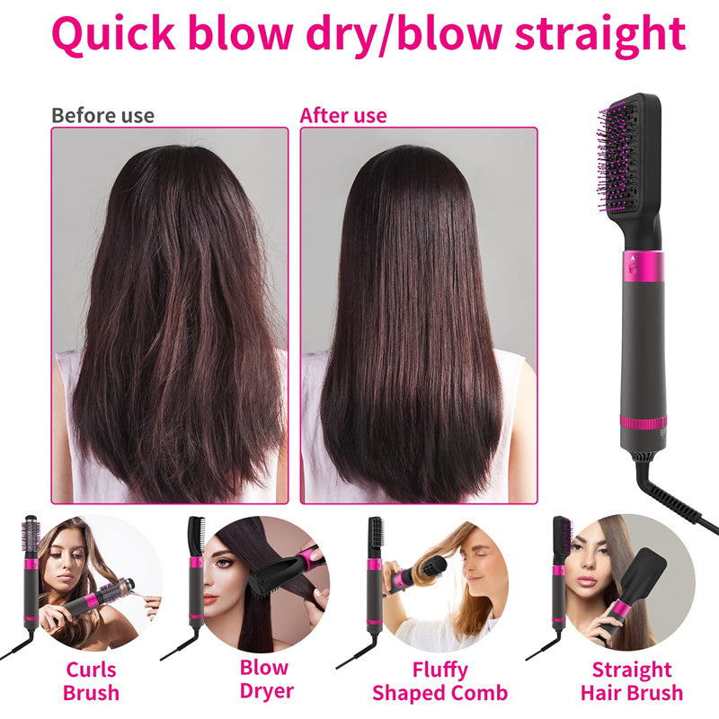 Professional 5 In 1 Hair Dryer Brush Dryer And Straightening Brush Electric Hair Styling Tool Automatic Hair Curler Beauty Supplies Gadgets 0 null