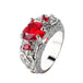 Beauty Princess ring heart-shaped ruby engagement ring Red Ring Zimivas