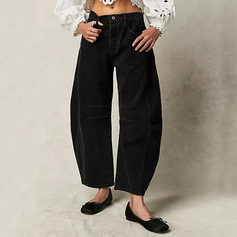 Fashion Loose Wide-leg Pants Summer Sports Straight Trousers Women's Clothing Black 4 null