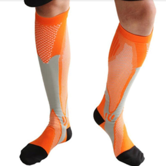 New Stretch Sports Pressure Men's And Women's Riding Soccer Socks Orange 0 null