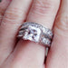 New Style Charm Couple Rings His Her Silver Color Princess Cut CZ Anniversary Promise Wedding Engagement Ring Sets 0 null