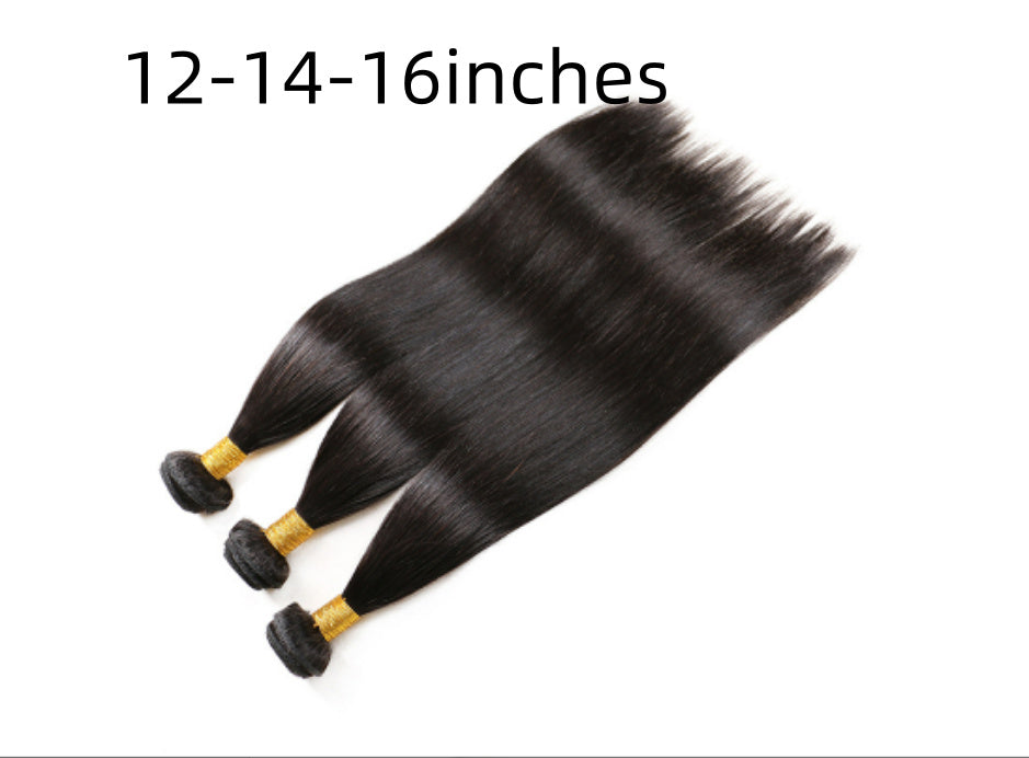 Brazilian real hair wig 12and14and16 three piece set Hair accessories Zimivas