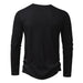 Mens Knit Long Sleeve Henley T-shirt Fashion Button Collar Tops Men Clothing Zimivas